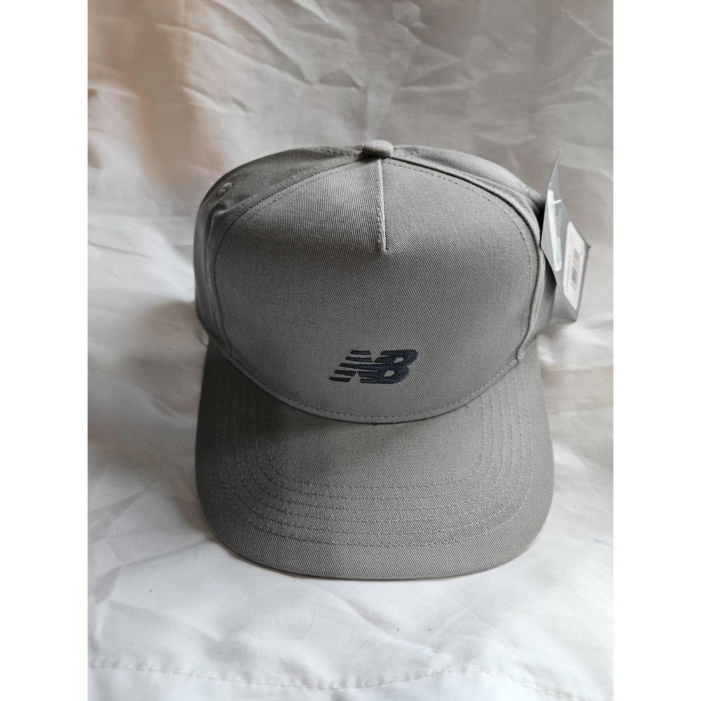 New Balance Men's 5 Panel A Frame Flat Brim Adjustable Snapback Hat‎ Gray - NWT